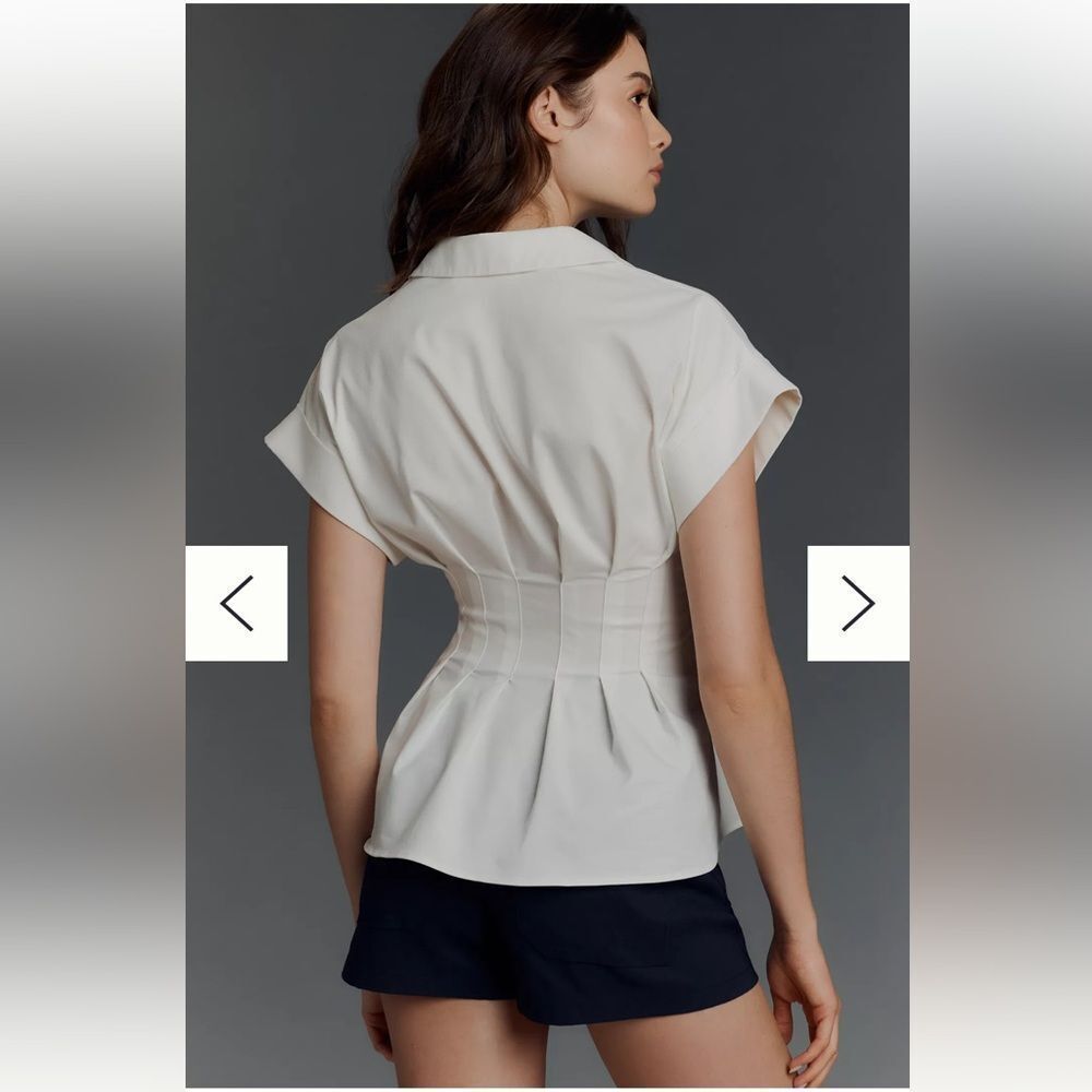 Anthropologie The Tobie Pleated Blouse by Exquise: Double-Buckle Edition - Picture 3 of 8